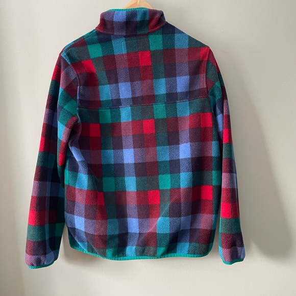 Lands' End Heritage Fleece Snap Neck Pullover Plaid - sz S - Picture 4 of 5